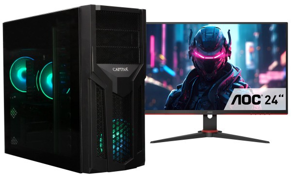 Captiva PC Advanced Gaming R83-198 TFT Bundle (Ryzen 7 5700X/RTX3060 12GB GDDR6/SSD 1TB/32768/MSI/WLAN/Windows 11 Home 64-bit)