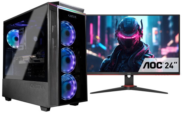 Captiva PC Advanced Gaming I84-188 TFT Bundle (i9-12900KF/RTX4060 8GB GDDR6/SSD 1TB/32768/WLAN/w/o OS)