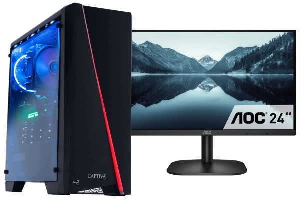 Captiva PC Advanced Gaming I75-556 TFT Bundle (i5-10400F/RTX3060 12GB GDDR6/SSD 500GB/16384/GA/Windows 11 Home 64-bit)