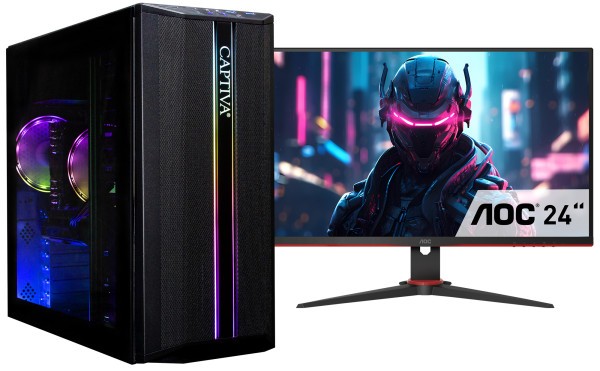 Captiva PC Advanced Gaming R82-954 TFT Bundle (Ryzen 5 5500/RTX4060 8GB GDDR6/SSD 1TB/32768/WLAN/w/o OS)